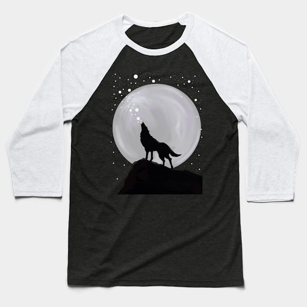 Call of the moon Baseball T-Shirt by Whettpaint